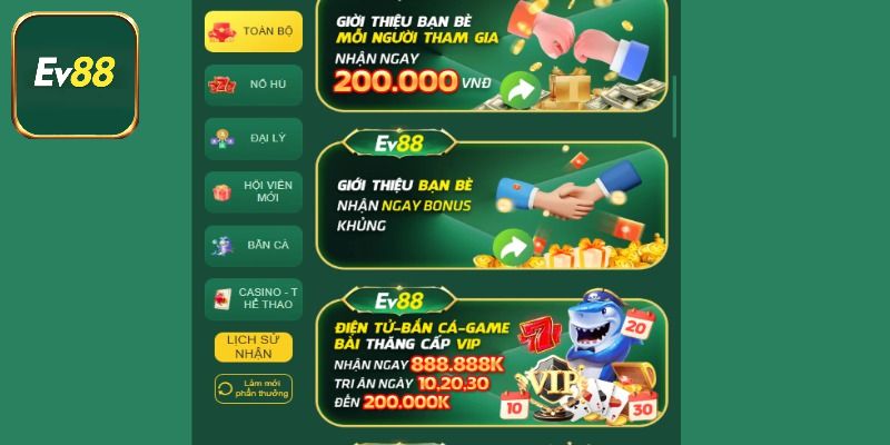 Các bước thực hiện nhận khuyến mãi Ev88 đơn giản