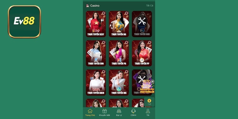 Các casino đẳng cấp tại EV88