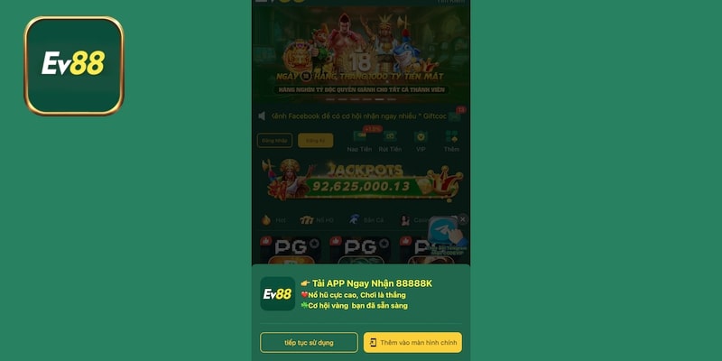 Hướng dẫn tải app EV88