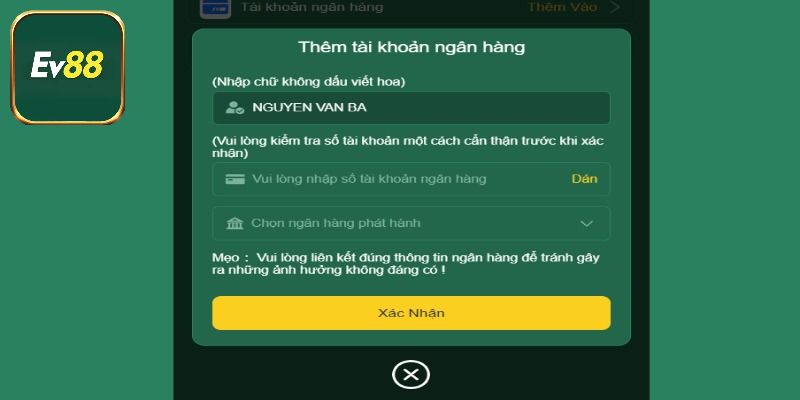 Lưu ý quan trọng khi làm theo hướng dẫn rút Ev88